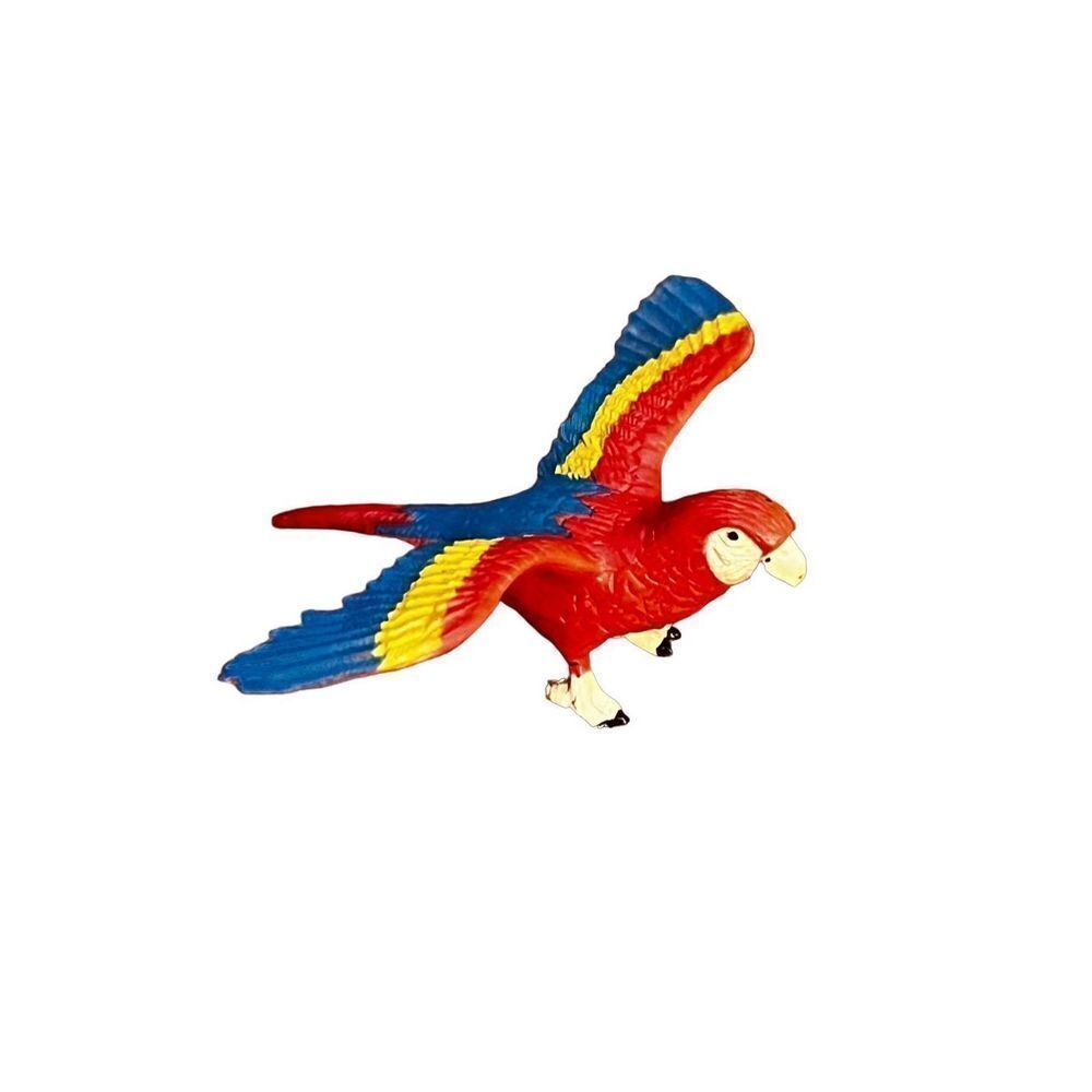Vtg  Schleich Realistic Macaw Red Blue Yellow Figurine Parrot Bird Toy